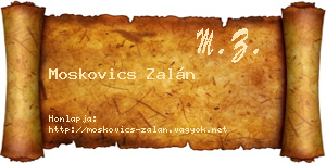 Moskovics Zalán névjegykártya