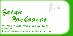 zalan moskovics business card